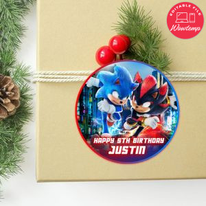 Sonic 3 Circle Sticker Template Customizable To Print At Home Instant Download