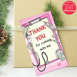 Nursing Thank You Tag Customizable Template To Print At Home Instant Download