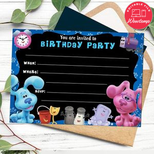 Blues Clues fill in blank Invitation Customizable Template to Print at Home Instant Download