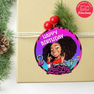 That Girl Lay Lay Circle Sticker Template Customizable to Print at Home Instant Download