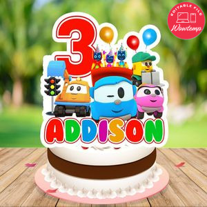 Leo the truck Birthday Cake Topper Template Printable Instant Download
