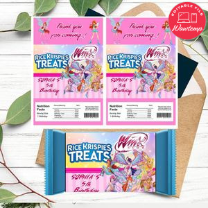 Winx Believix Rice Krispies Treats Template Printable Instant Download