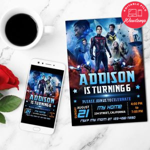 Ant Man And The Wasp Quantumania Mobile Invite Customizable Template Instant Download