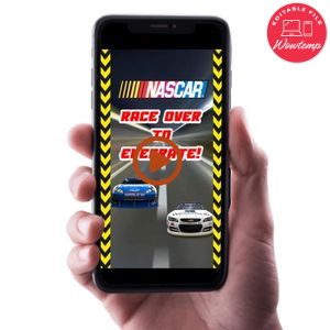 Nascar Birthday Video Invitation Digital Template Customizable Instant Download