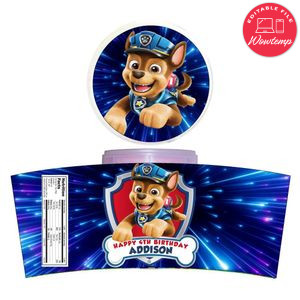 Chase Paw Patrol Cotton Candy Label Template To Print At Home Instant Download