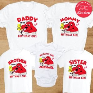 Clifford Dog Birthday Family Trip Vacation T-Shirt