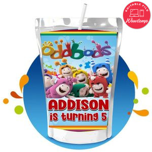 Oddbods Capri Sun Birthday Labels Digital File Printable Instant Download