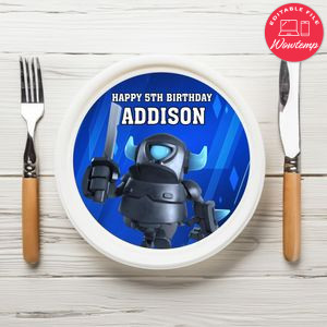Mini Pekka Birthday Plate Template Customizable To Print At Home Instant Download