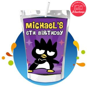 Badtz Maru Capri Sun Birthday Labels Digital File Printable Instant Download