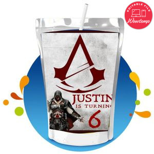 Assassin's Creed Capri Sun Birthday Labels Digital File Printable Instant Download