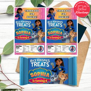 Mira Royal Detective Rice Krispies Treats Template Printable Instant Download