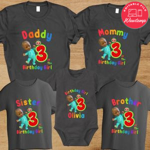 Cocomelon JJ custom Face Family Birthday Party T-Shirt