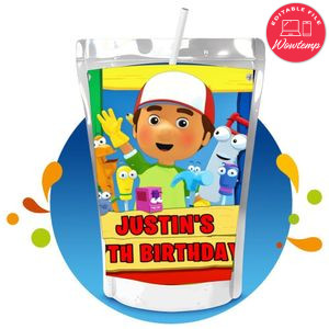 Handy Manny Capri Sun Birthday Labels Digital File Printable Instant Download