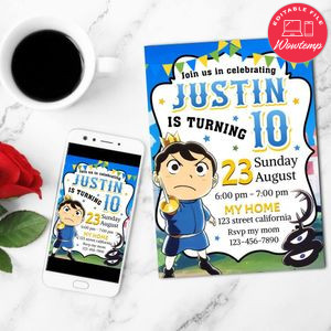 Ranking Of King Poggi Mobile Invite Customizable Template Instant Download