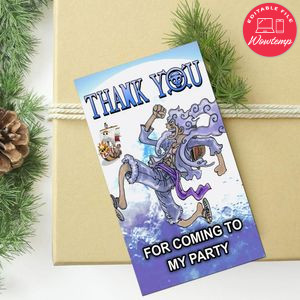 Luffy Gear 5 Thank You Tag Customizable Template To Print At Home Instant Download