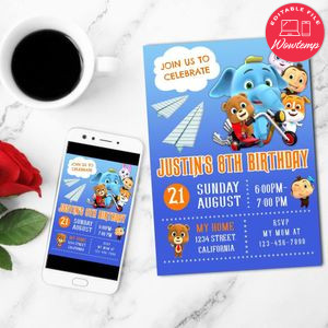 Loco Nuts Birthday Mobile Invite Customizable Template Instant Download