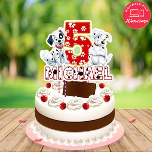 101 Dalmatians Cake Topper Template Printable Instant Download