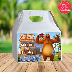 Grizzy And The Lemmings Gable Box Digital File Printable Instant Download