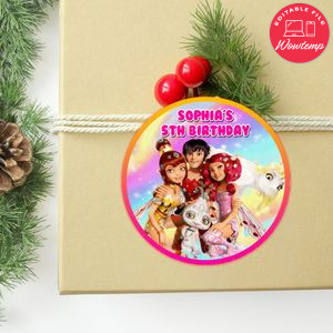 Mia And Me Circle Sticker Template Customizable to Print at Home Instant Download