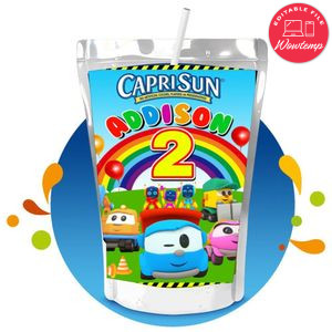 Leo the truck Capri Sun Birthday Labels Digital File Printable Instant Download