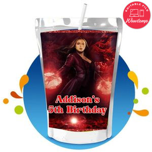 Wanda Maximoff Capri Sun Birthday Labels Digital File Printable Instant Download