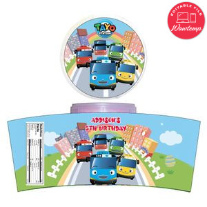 Tayo The Little Bus Cotton Candy Label Template To Print At Home Instant Download
