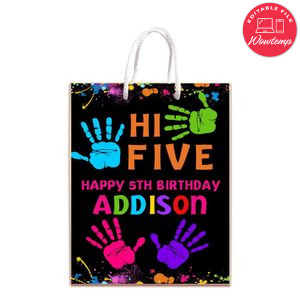 Hi Five Gift Bag Label Template Printable Instant Download
