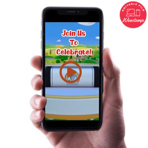 Junior express Birthday Video Invitation Digital Template Customizable Instant Download