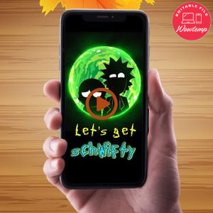Rick and Morty Birthday Video Invitation Digital Template Customizable Instant Download