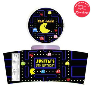 Pacman Cotton Candy Label Template To Print At Home Instant Download