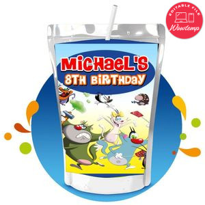 Oggy Capri Sun Birthday Labels Digital File Printable Instant Download