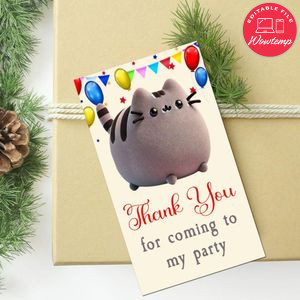 Cat Thank You Tag Customizable Template To Print At Home Instant Download