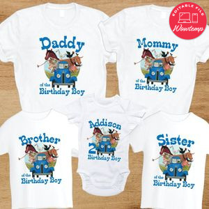 Little Blue Truck Family Birthday PNG file template