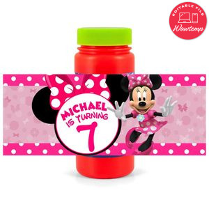 Minnie Mouse Bubbles Wrapper Template to Print at Home Instant Download