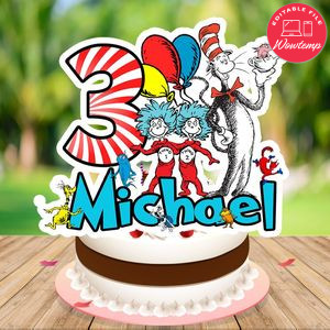 Dr seuss Cake Topper Template Printable Instant Download