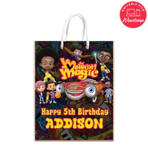 Motown Magic Gift Bag Label Template Printable Instant Download