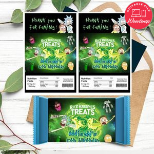 Rick and Morty Rice Krispies Treats Template Printable Instant Download