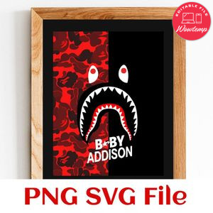 Bape Shark custom name Customer request PNG file template