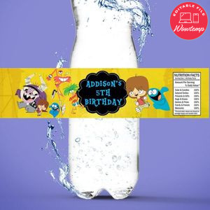 Foster's home Birthday Water Bottle Label Template to Print at Home Instant Download