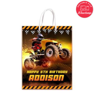 Atv Gift Bag Label Template Printable Instant Download