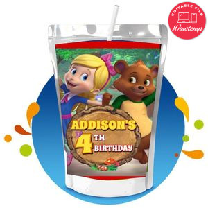 Goldie and Bear Capri Sun Birthday Labels Digital File Printable Instant Download