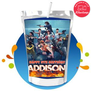 Free fire Capri Sun Birthday Labels Digital File Printable Instant Download