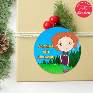 Nina Needs To Go Circle Sticker Template Customizable to Print at Home Instant Download