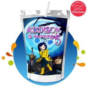 Coraline Capri Sun Birthday Labels Digital File Printable Instant Download