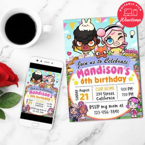 Avatar World Mobile Invite Customizable Template Instant Download
