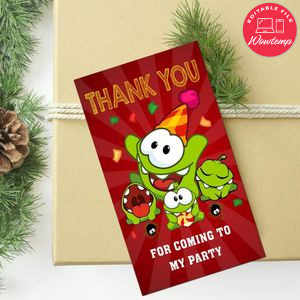 Om Nom Thank You Tag Customizable Template To Print At Home Instant Download