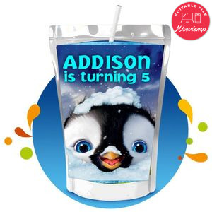 Happy Feet Capri Sun Birthday Labels Digital File Printable Instant Download