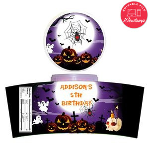 Halloween Cotton Candy Label Template To Print At Home Instant Download