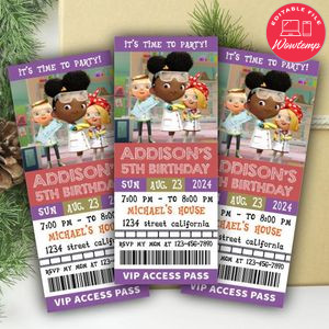 Ada Twist Scientist Ticket Invitation Customizable Template Instant Download