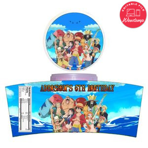 One Piece Cotton Candy Label Template To Print At Home Instant Download